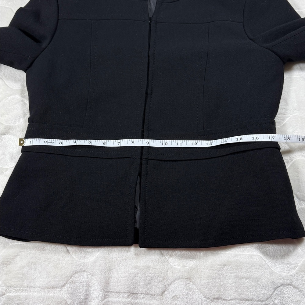 Anne Klein Womens Black Silk Blazer Size 8 Round‎ Neck Minimalist Classic Fall - Picture 7 of 13